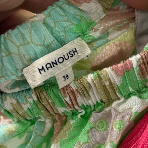 Manoush Boho Floral Green and Pink Women's Top - Picture 8 of 14